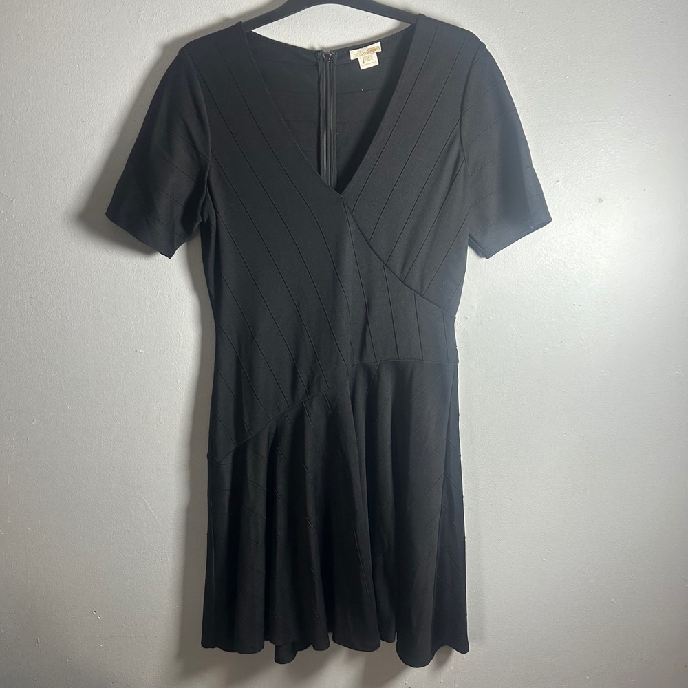 Shoshanna Black Sheath Dress Geometric Seam Detail Size‎ 10